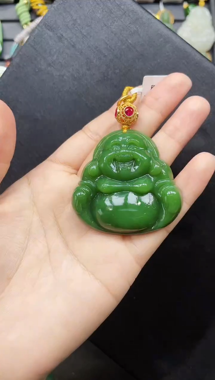【闪购商品】和田玉吊坠18K金镶嵌50MM 多样性发一