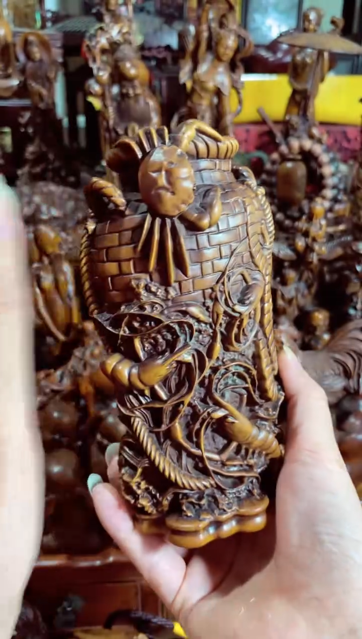 【闪购商品】木鱼篓笔筒高端文玩礼品好物