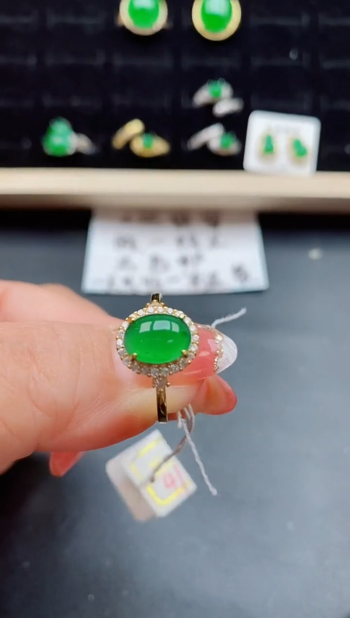 【闪购商品】翡翠戒指银S925镶嵌805500