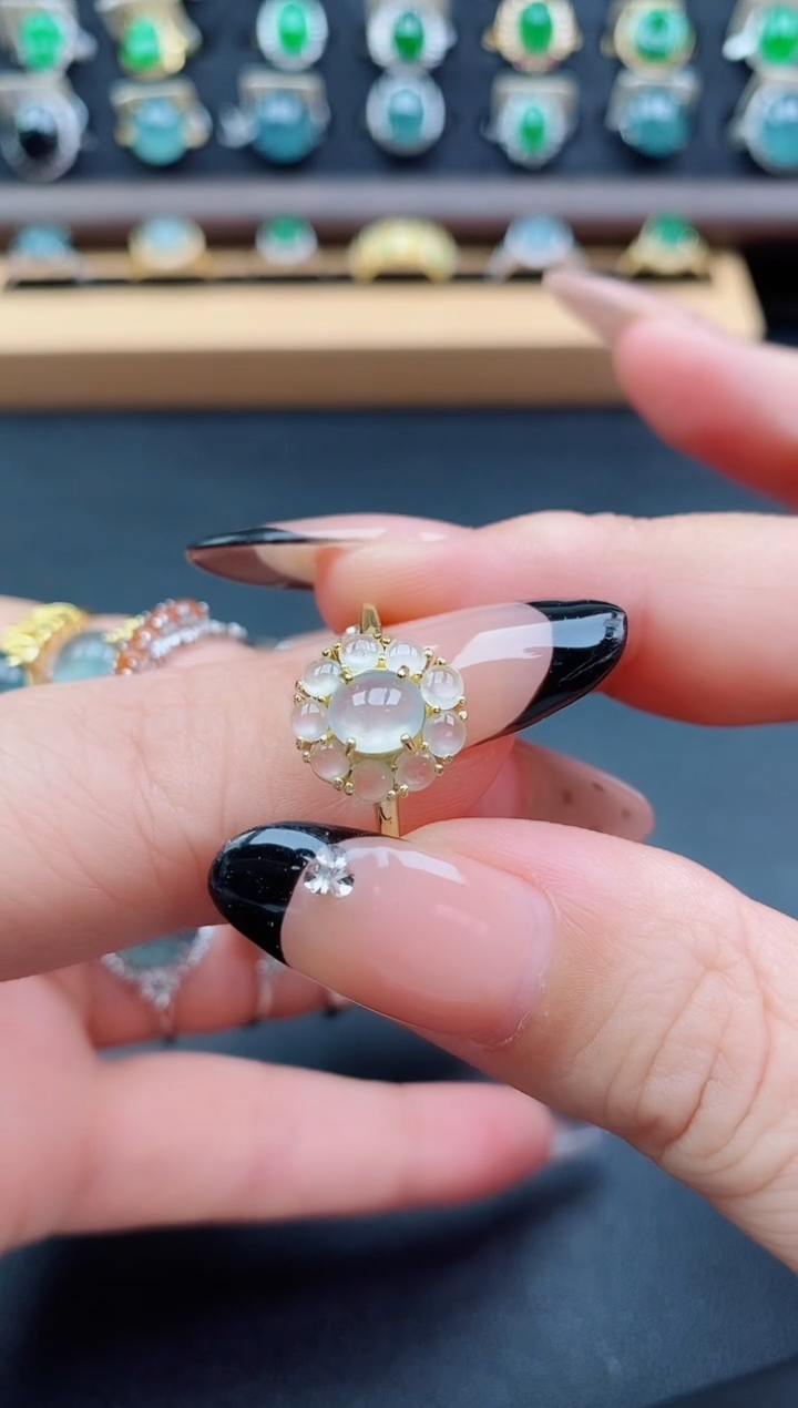 银S925镶嵌戒指翡翠121