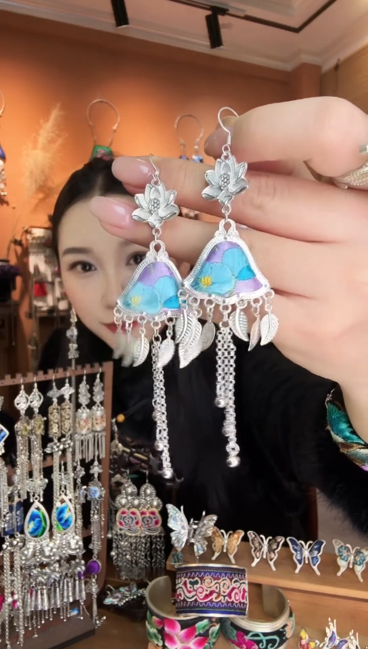 刺绣纯手工民族风耳环