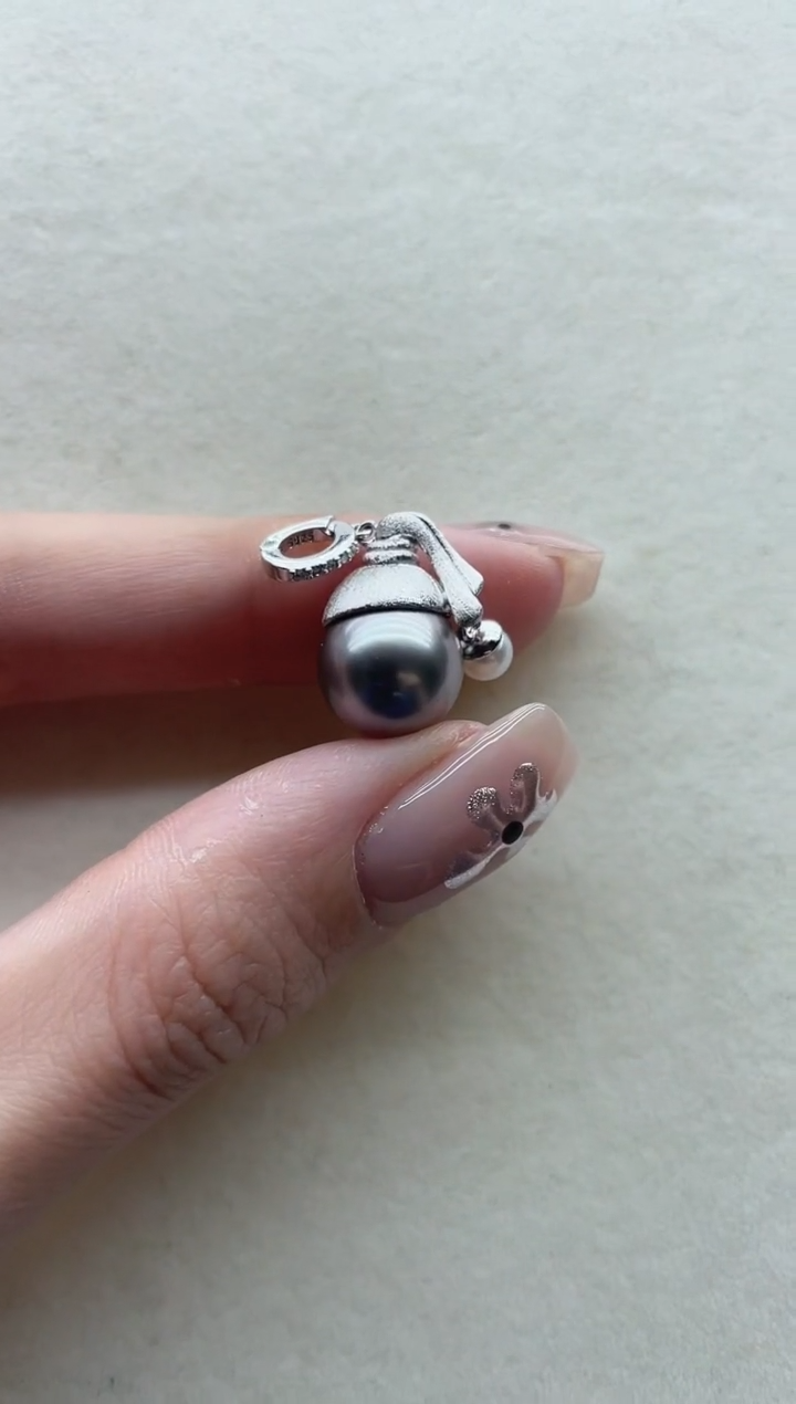 银S925镶嵌海水珍珠吊坠44