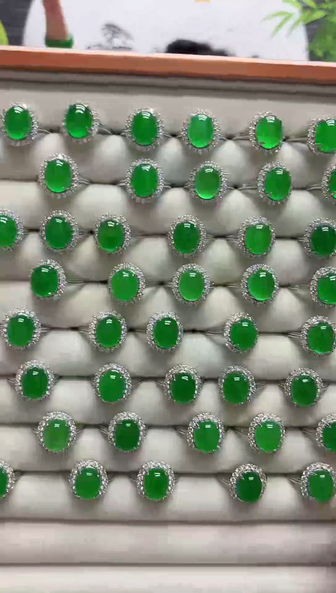 翡翠戒指银S925镶嵌太阳花戒指