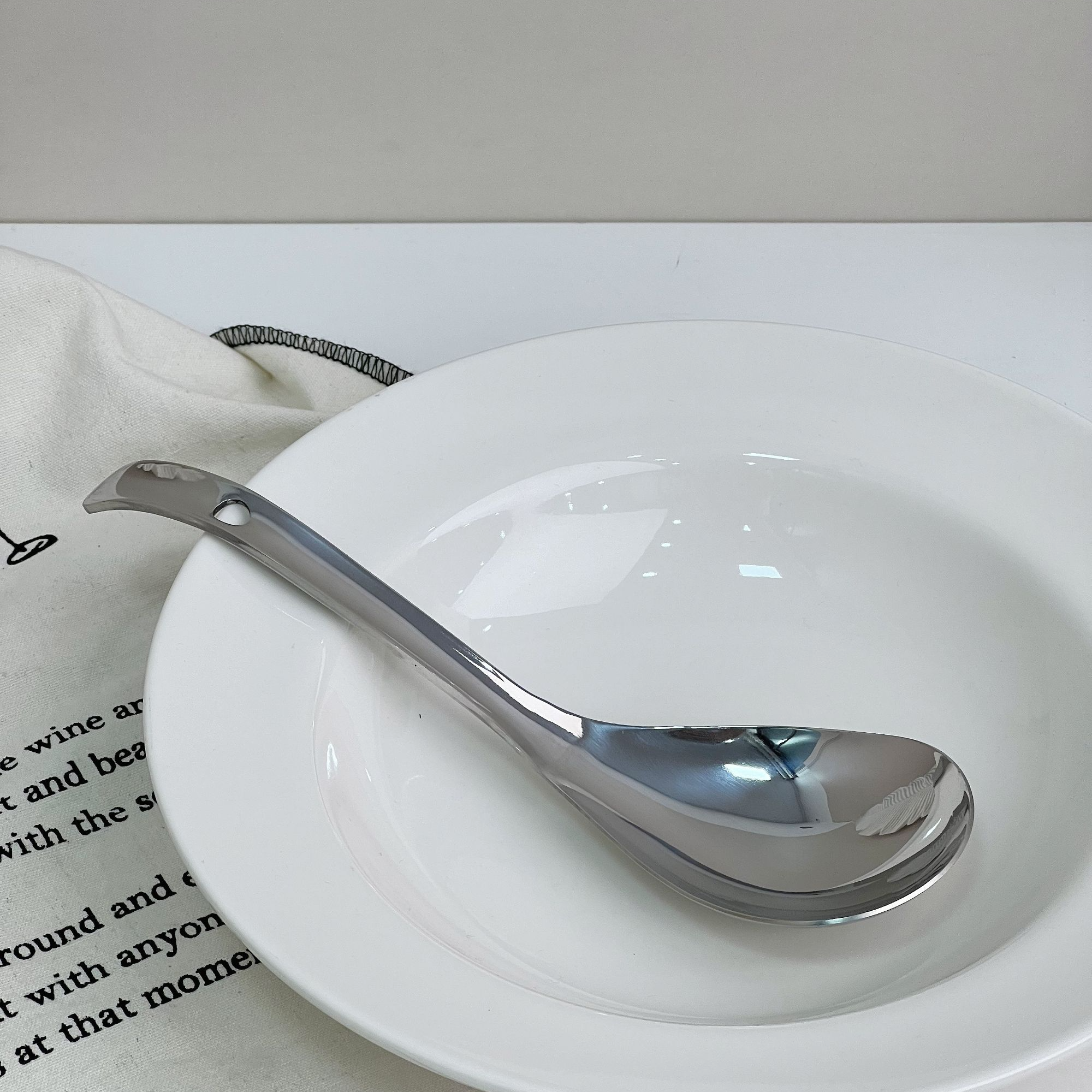 【单支装】多功能304不锈钢漏勺汤勺家用吃饭喝汤加厚舀汤长柄分餐