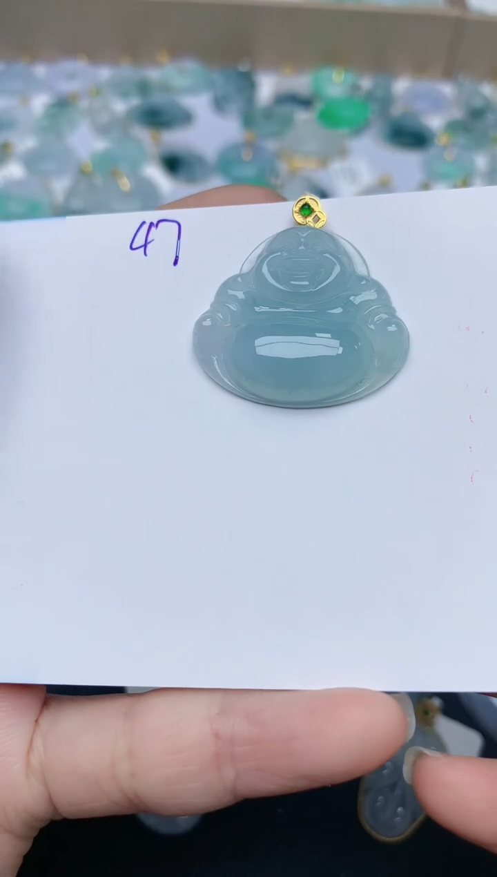 【闪购商品】翡翠颈饰18K金镶嵌天然翡翠A货    47