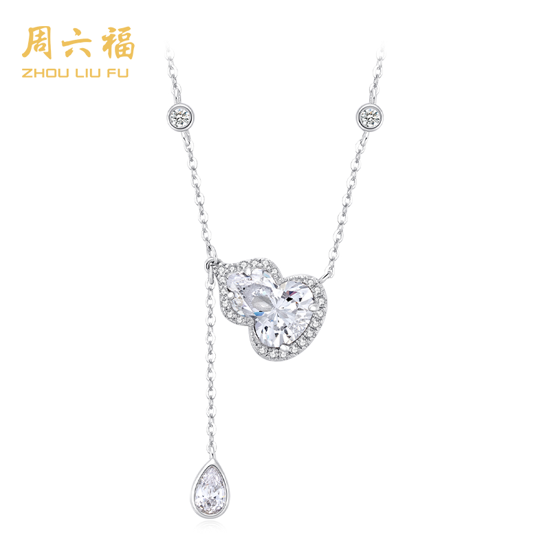 ZHOU LIU FU/周六福 坠链均925银合成锆石 福禄相随项链N1D5036R