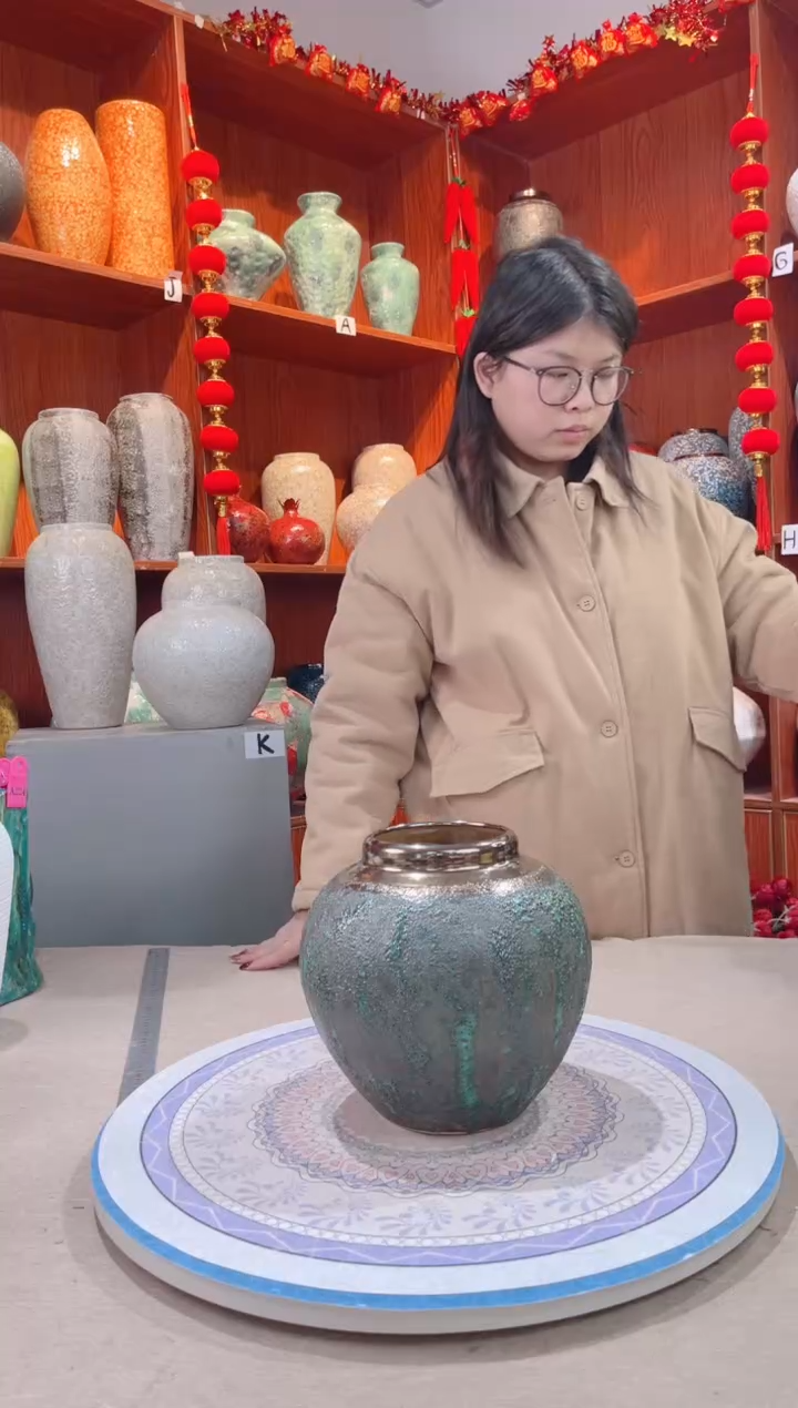 【闪购商品】瓶青铜 小号 陶瓷花瓶 无花