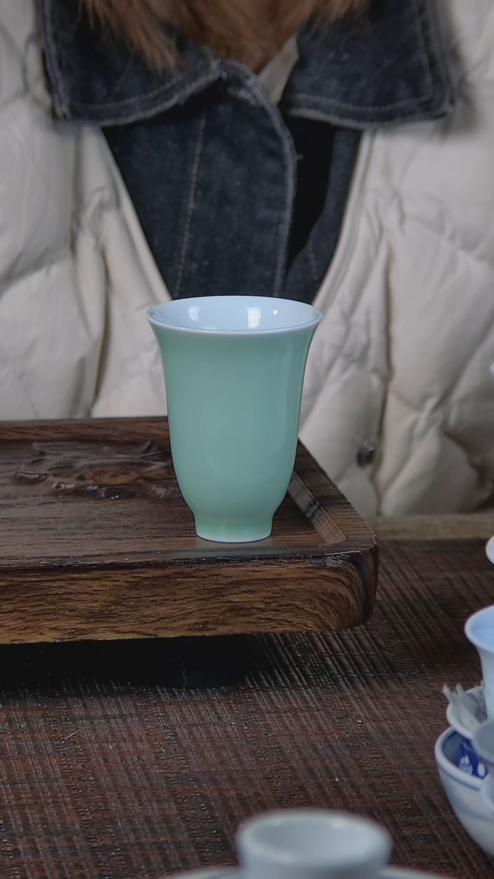 【闪购商品】折葵非器手工手绘绿闻香杯