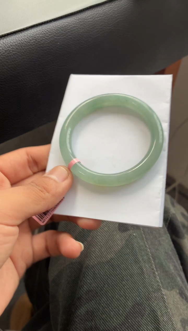 未镶嵌手镯翡翠冰胶蓝底飘黄翡 15号 圆条   50-51圈口