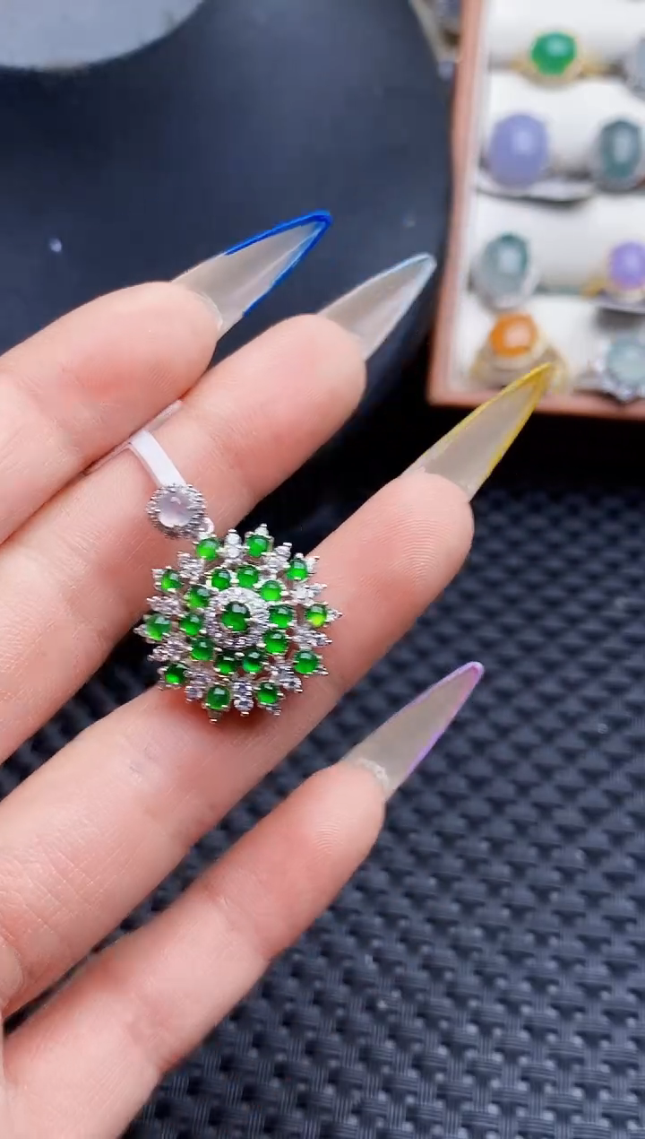 银S925镶嵌戒指翡翠6052