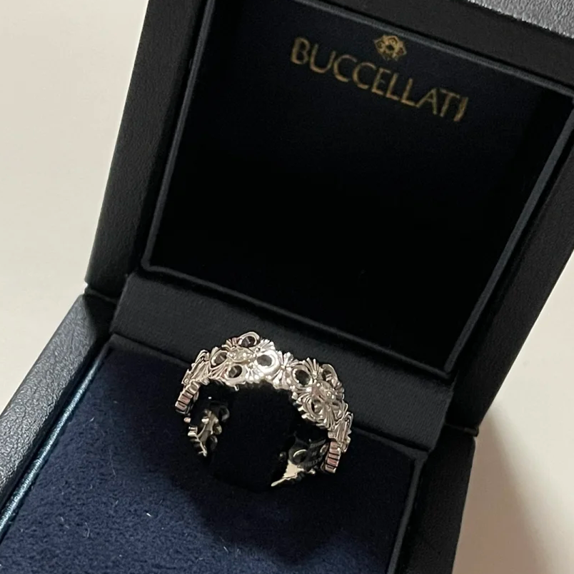 99新  布契拉提 小花6欢 opera gold 18K白金 戒指 49