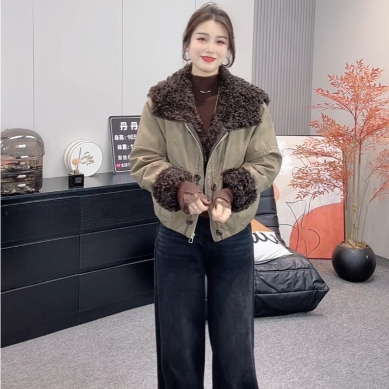 【唯美女装】常规派克～高级毛毛海军领派克羽绒外套