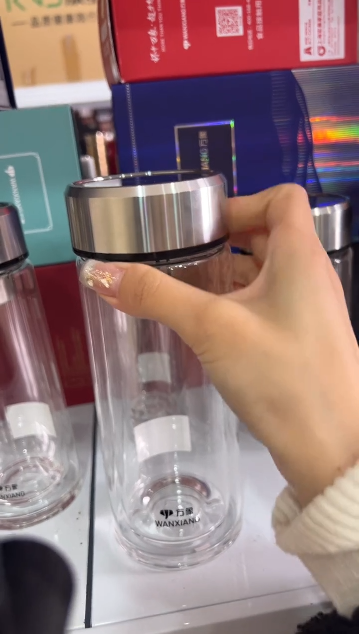 【闪购商品】万象双层高档430ml高硼硅茶杯