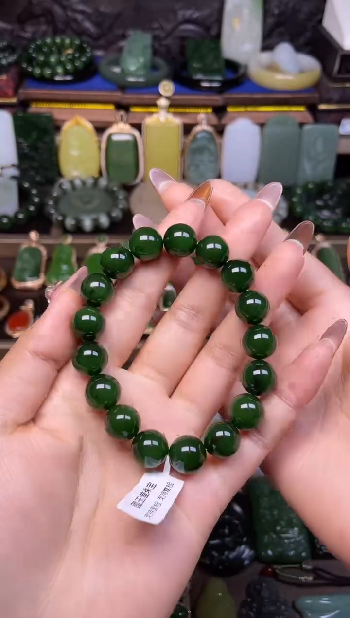 颈饰未镶嵌和田玉风**会手串卡12