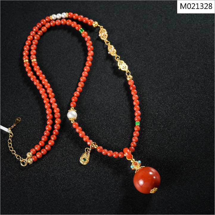 【老掌柜】大单珠/南红项链/约17-18mm M021328