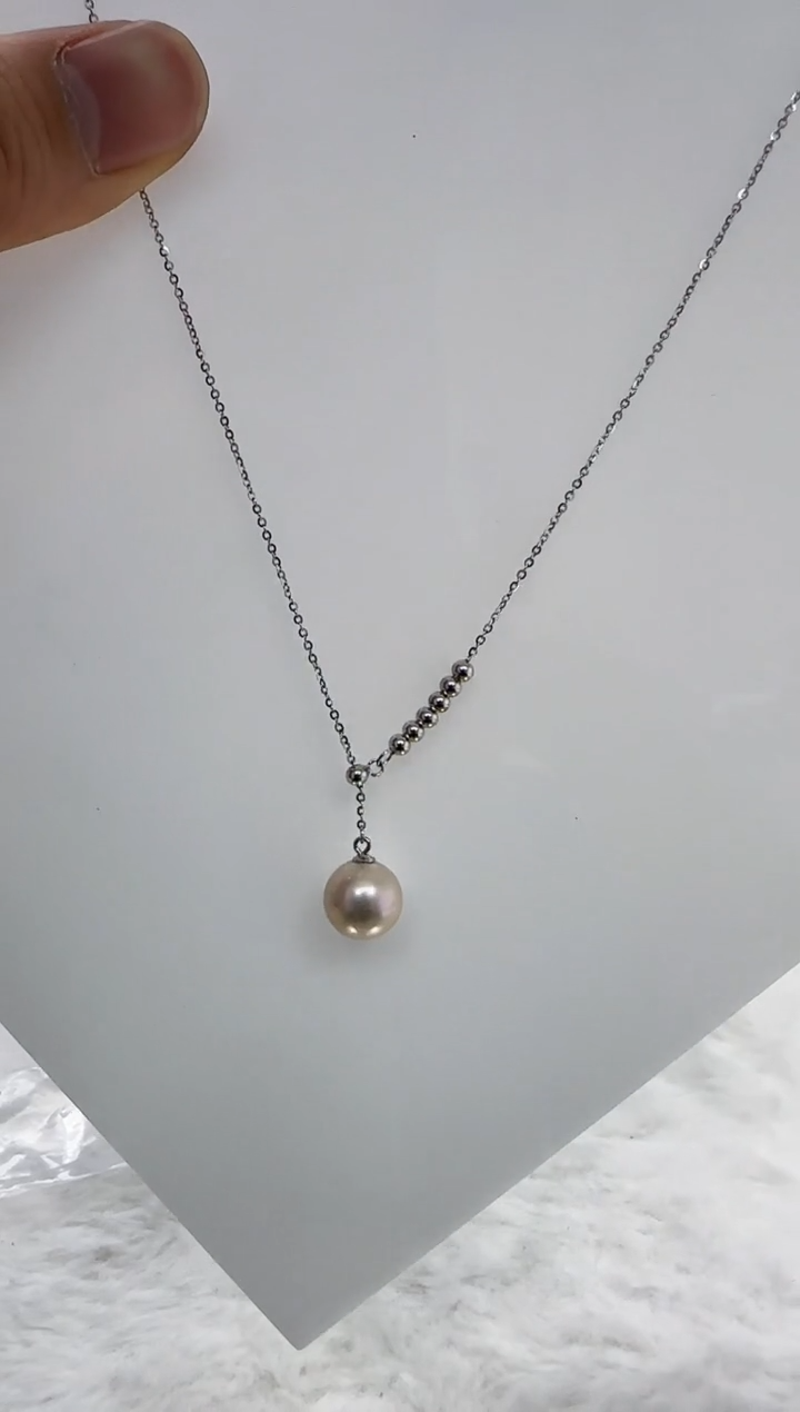【闪购商品】淡水珍珠DA银S925镶嵌b465 白珠套链10