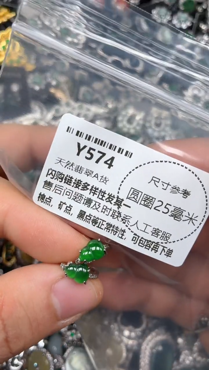 颈饰未镶嵌翡翠Y574耳扣