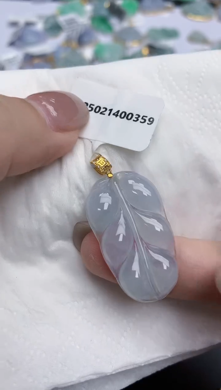 【闪购商品】翡翠颈饰18K金镶嵌天然缅甸翡翠A货