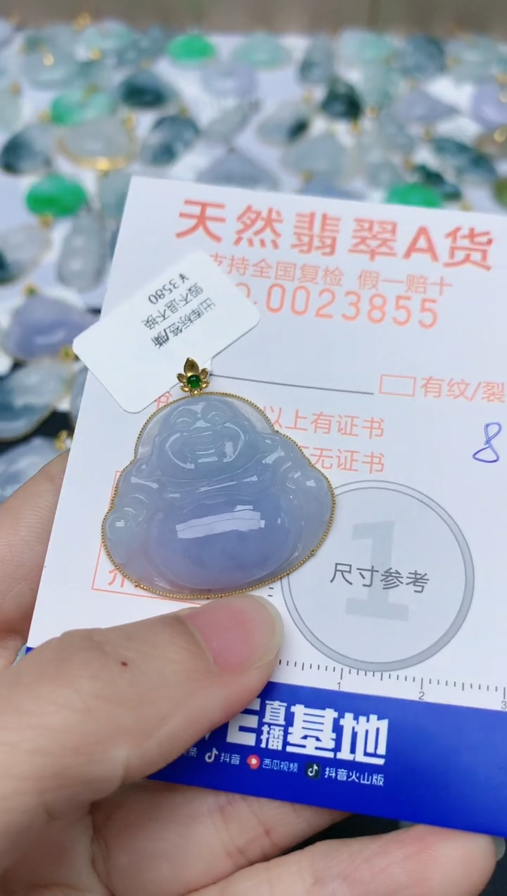 【闪购商品】翡翠颈饰18K金镶嵌天然翡翠A货    8