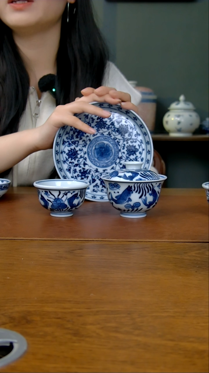 【闪购商品】花心壶承+鱼藻盖碗柴窑+鱼藻压手柴窑