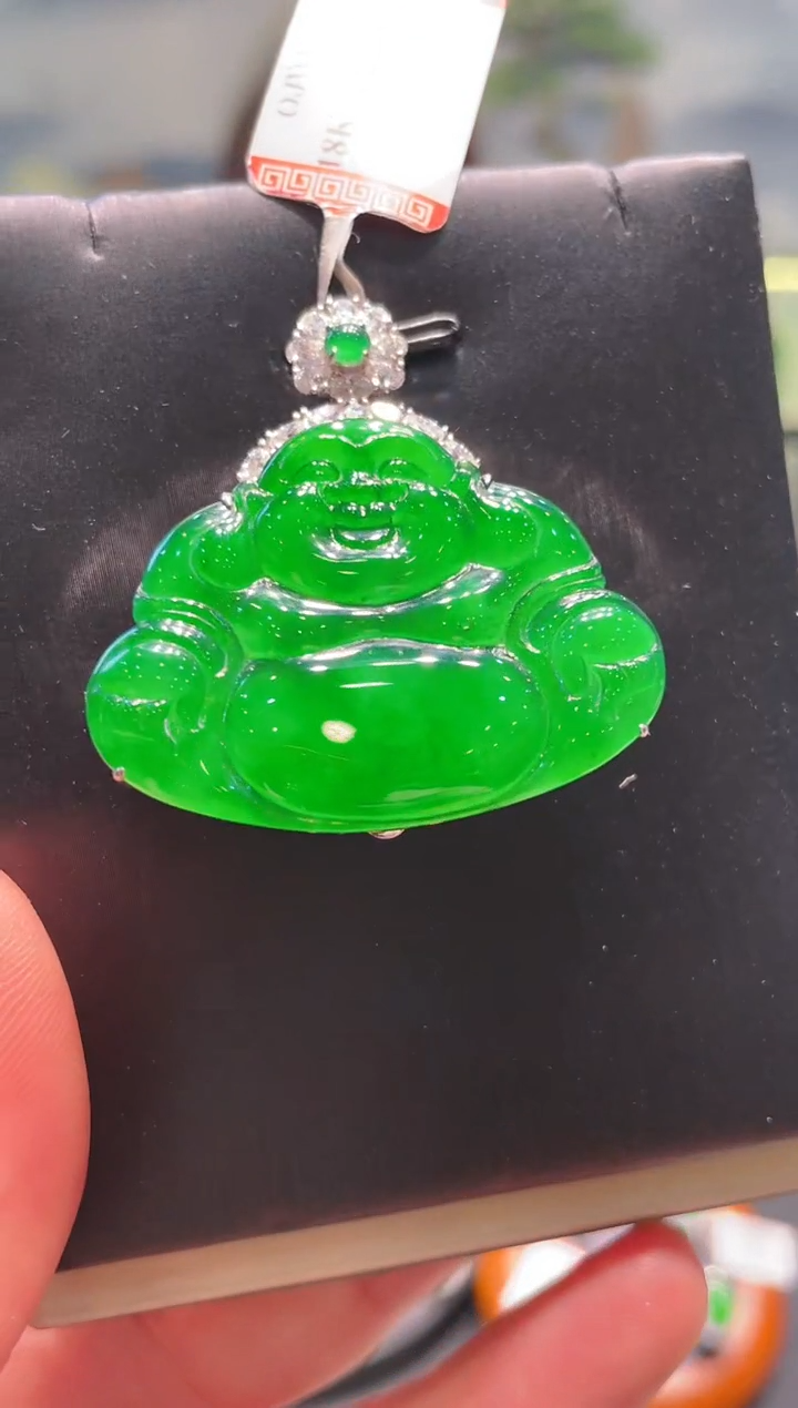 【闪购商品】翡翠颈饰18K金镶嵌A89天然A货翡翠