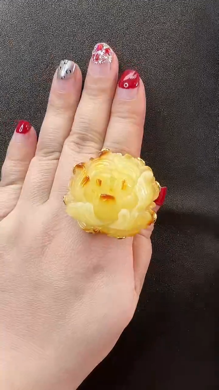 【闪购商品】琥珀戒指未镶嵌戒指