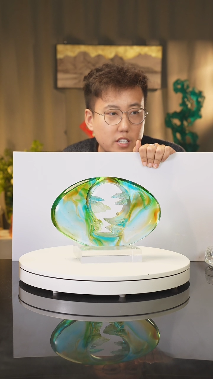 【闪购商品】陶瓷瓷片艺术摆件礼品  静 绿色