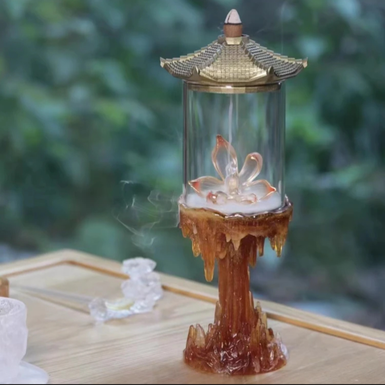 【喜器】梵净·山玄冰色-心缘堂-香炉琥珀色（琉璃S0531）