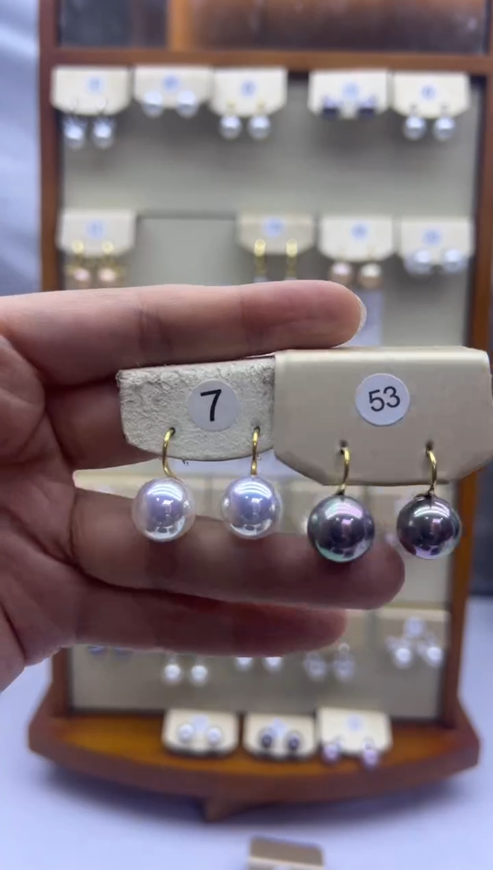 未镶嵌耳饰淡水珍珠53+7