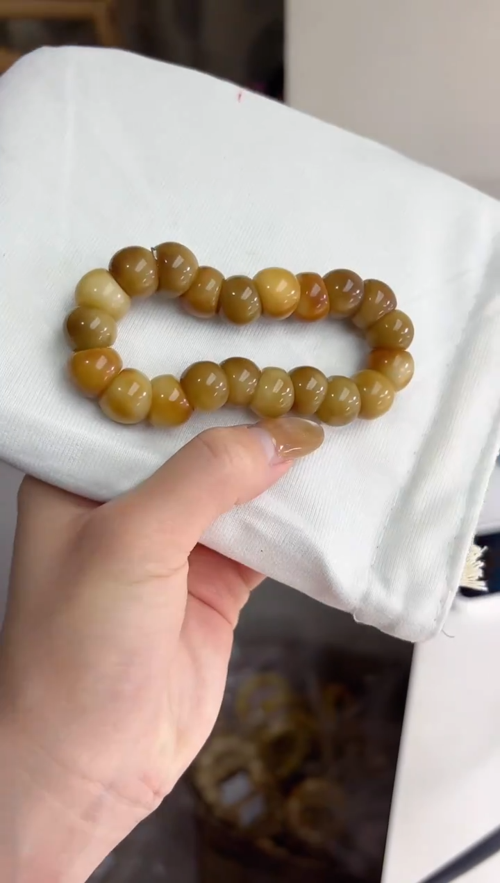 手串菩提根/象牙果沐k93桂花甜糕玉化蒜瓣肠13mm手串