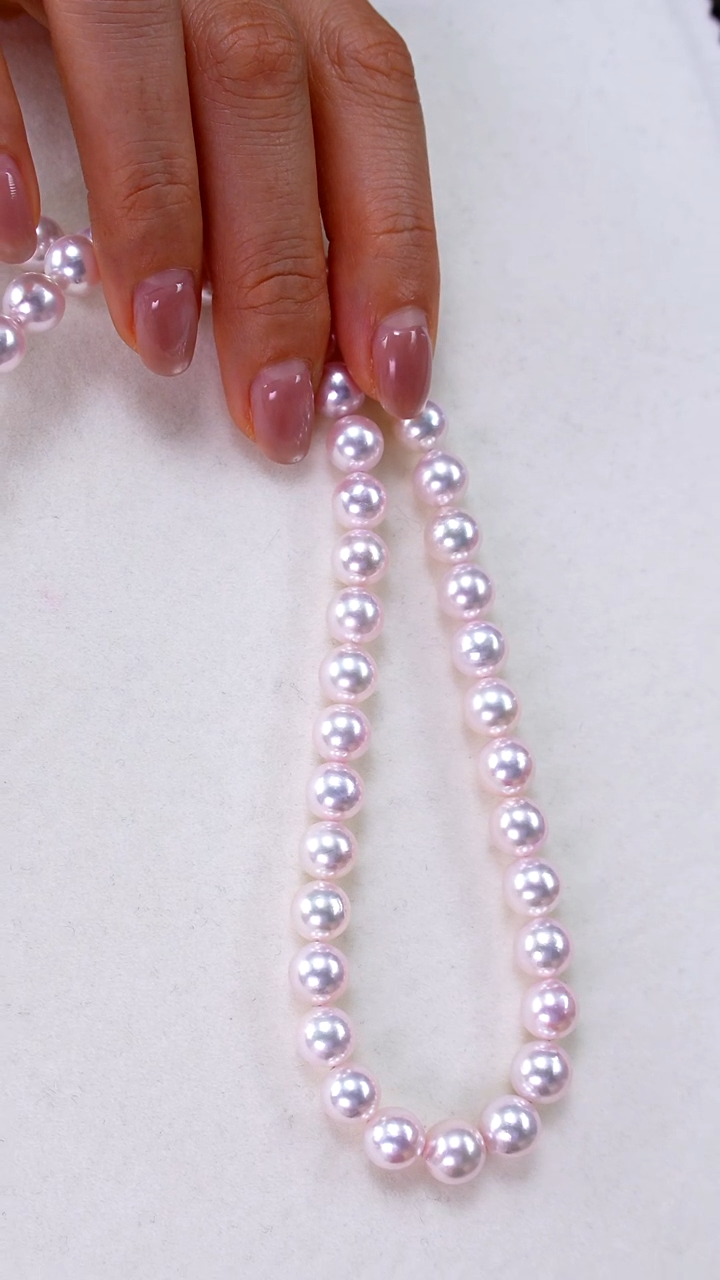 项链银S925镶嵌海水珍珠AKoya8-9mm