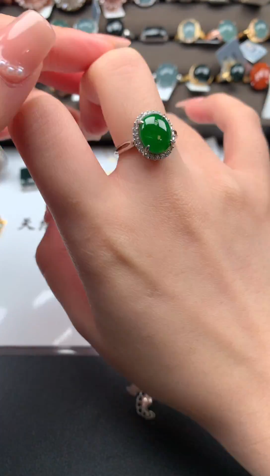 【闪购商品】翡翠戒指银S925镶嵌52141