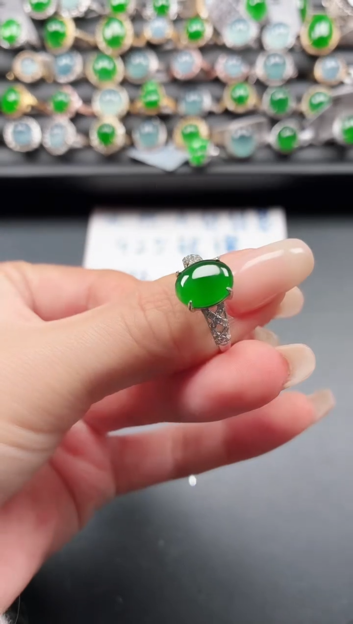 银S925镶嵌戒指翡翠1111