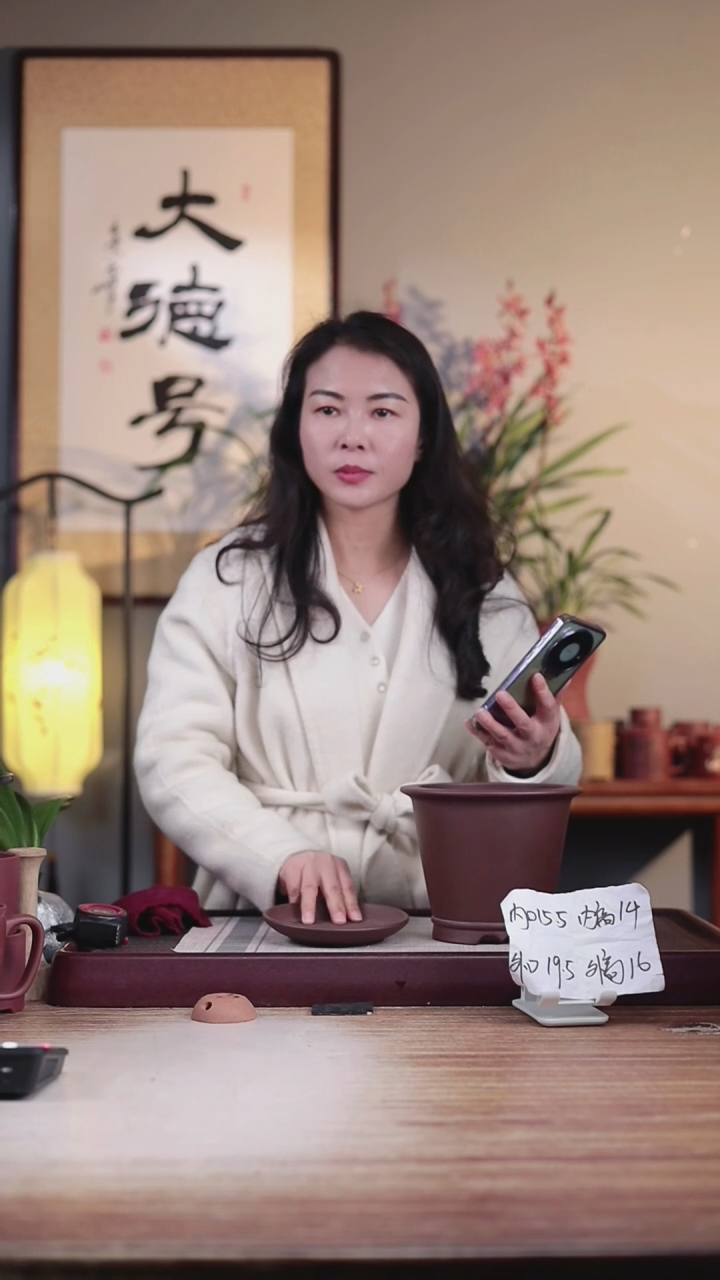 【闪购商品】紫砂花盆紫泥圆斗笠一只带色差托盘