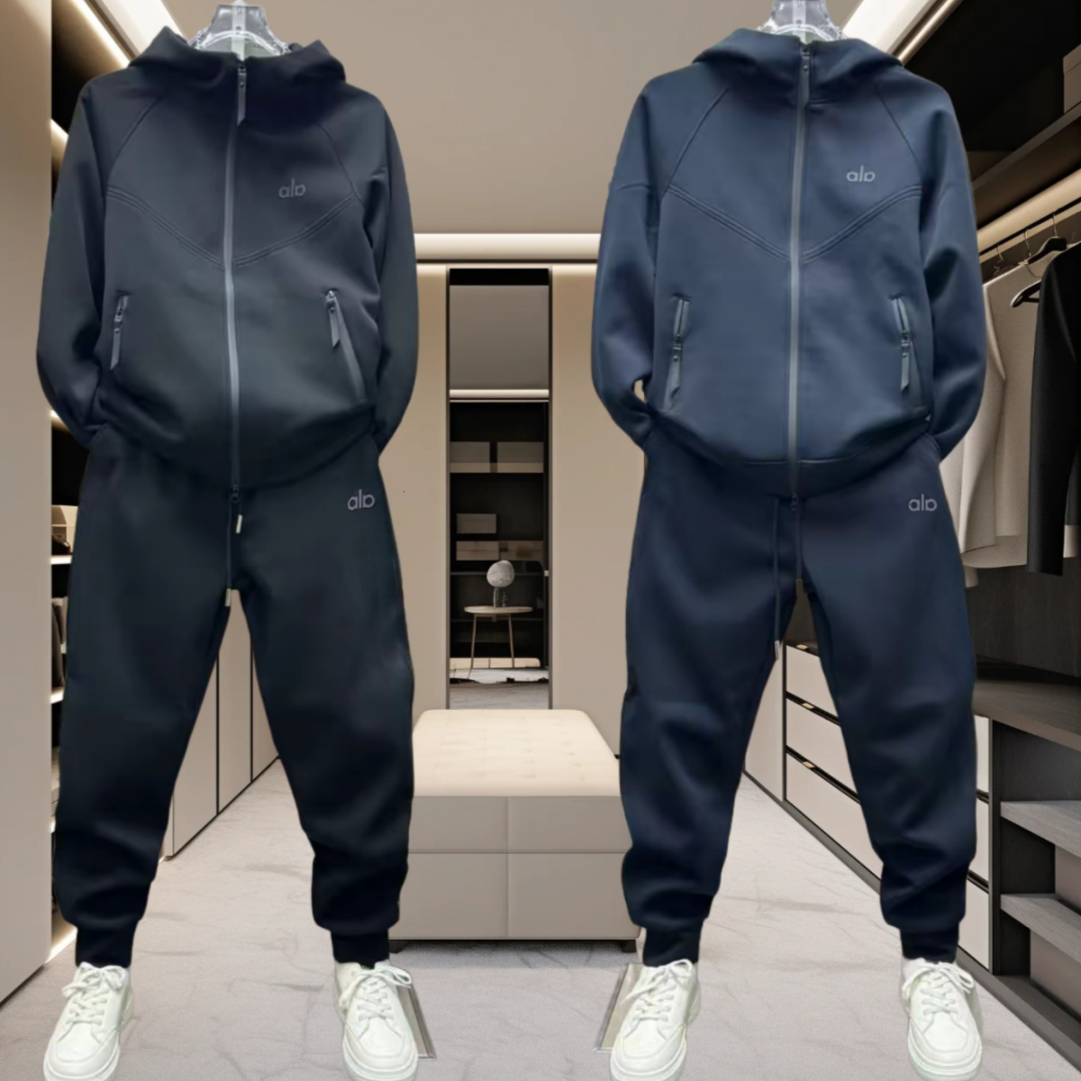 Xa【高定版本一套】25年秋冬男士高腰休闲套装宽松束脚时尚百搭弹力