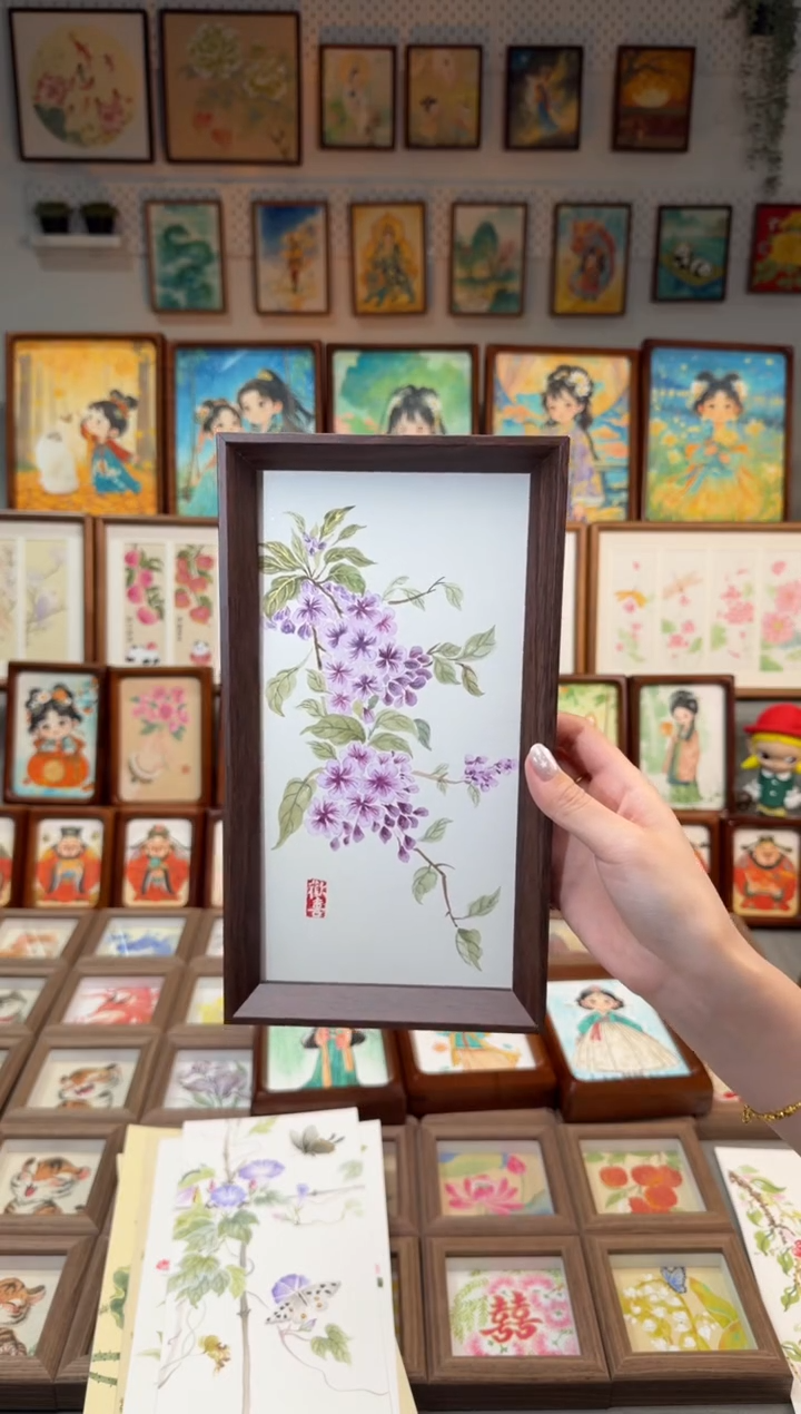 国画紫丁香 手绘国画27