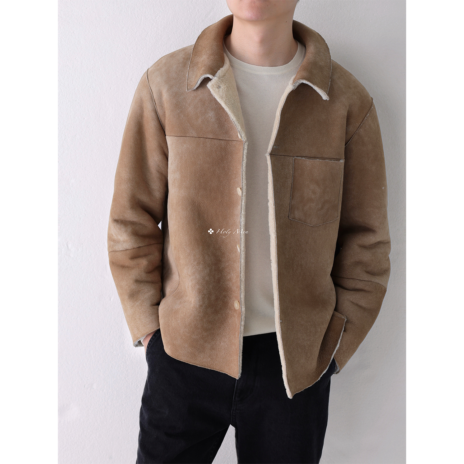 HolyMen | 澳洲超细美丽奴皮毛一体复古做旧保暖外套