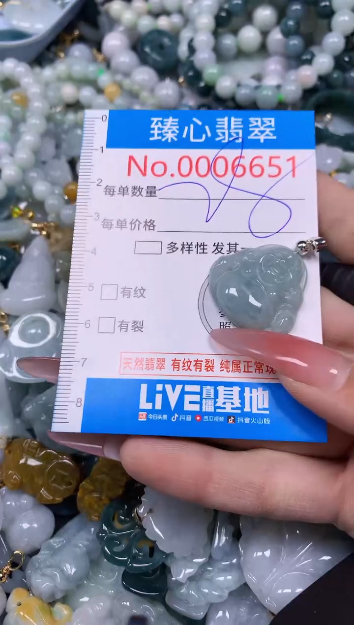 【闪购商品】翡翠颈饰未镶嵌含绳0006651