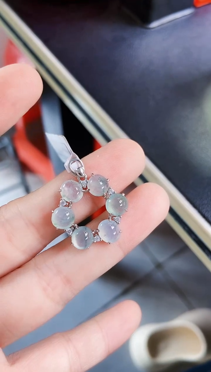 翡翠银S925镶嵌颈饰4645654