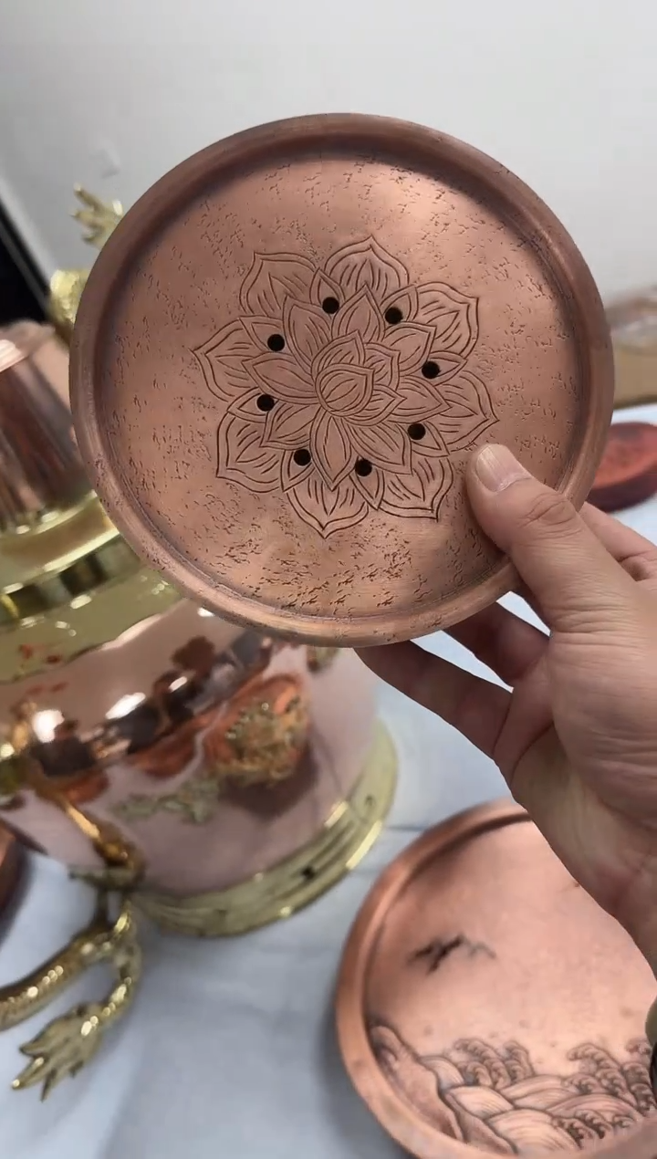 宝相莲花16cm圆形茶盘