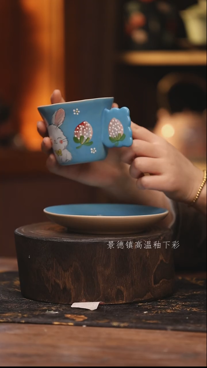 陶瓷景德镇高温釉下手绘陶瓷