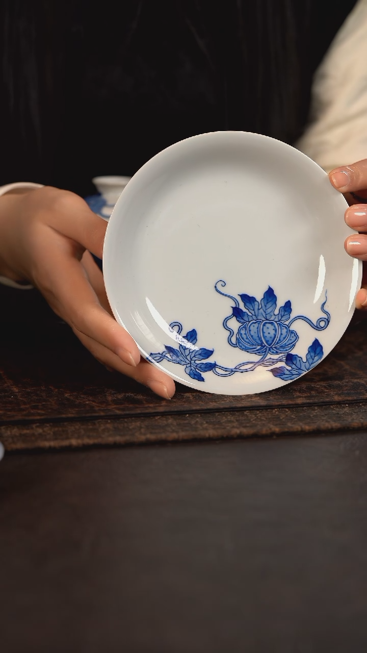 【闪购商品】杯HLX陶瓷折枝南瓜壶承