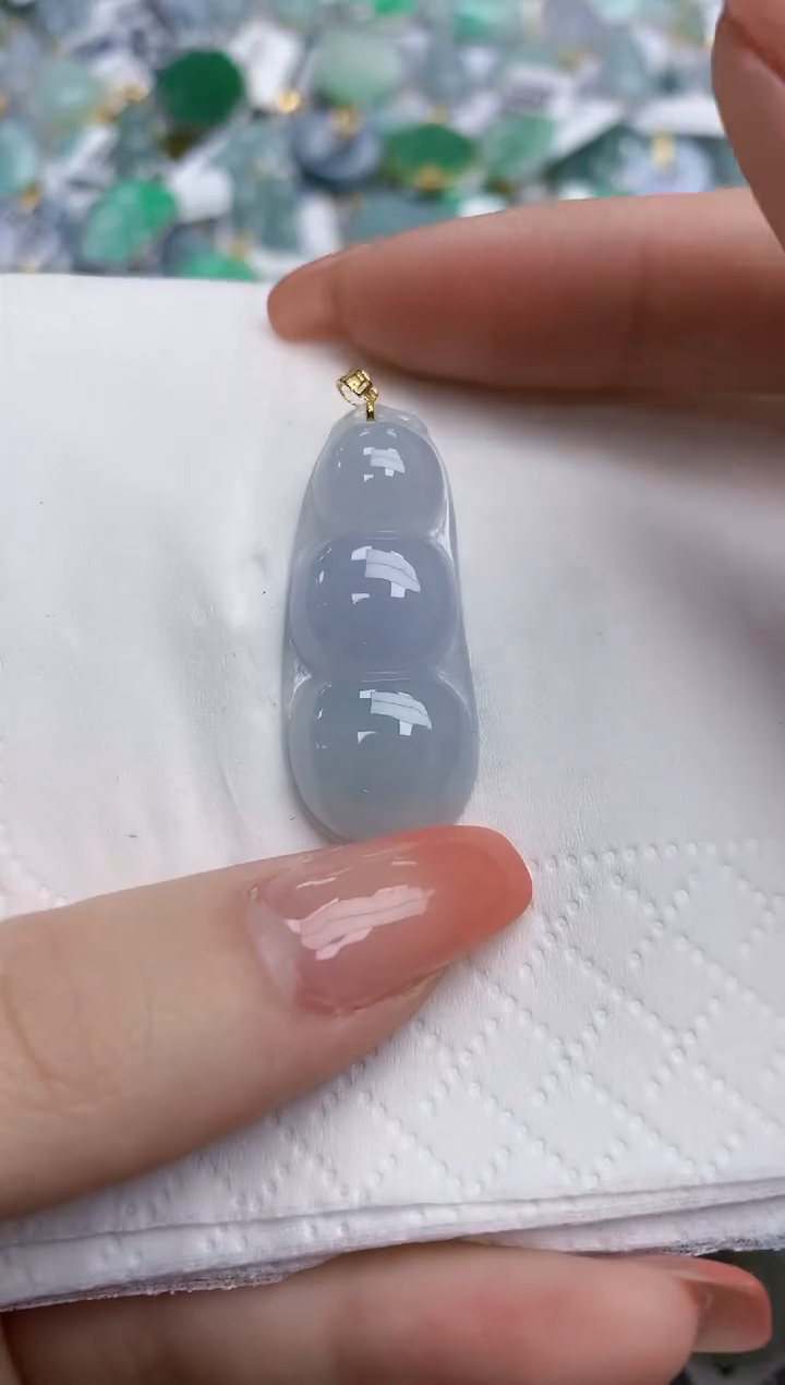 【闪购商品】翡翠颈饰18K金镶嵌天然缅甸翡翠A货