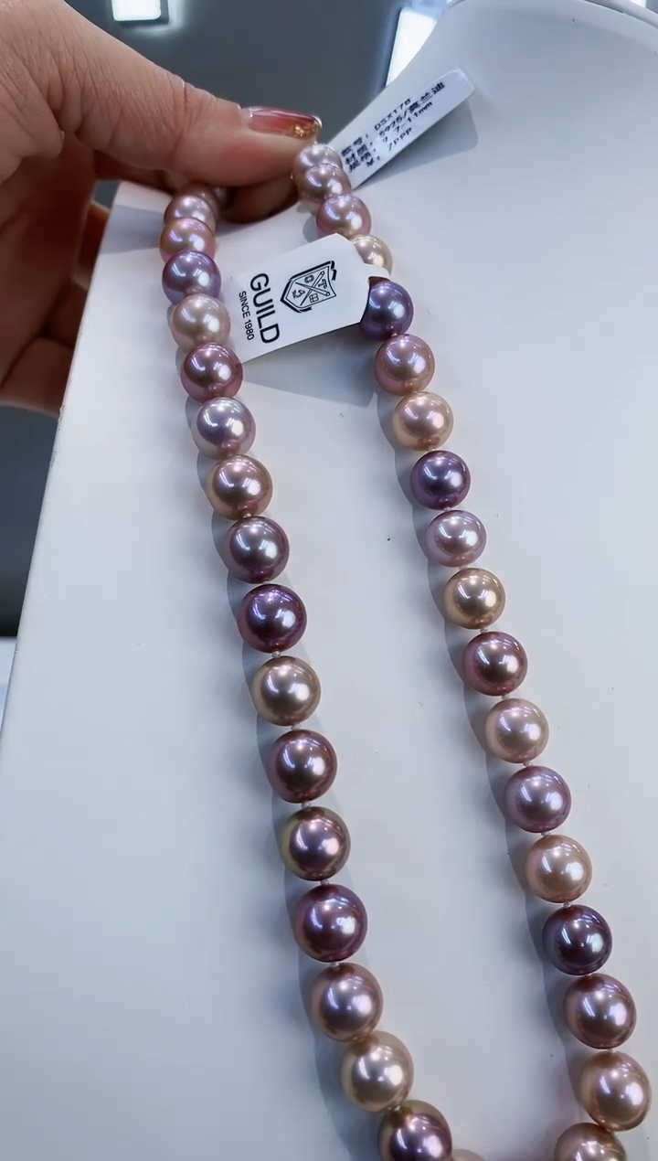 颈饰银S925镶嵌淡水珍珠Y淡水项链吉尔德