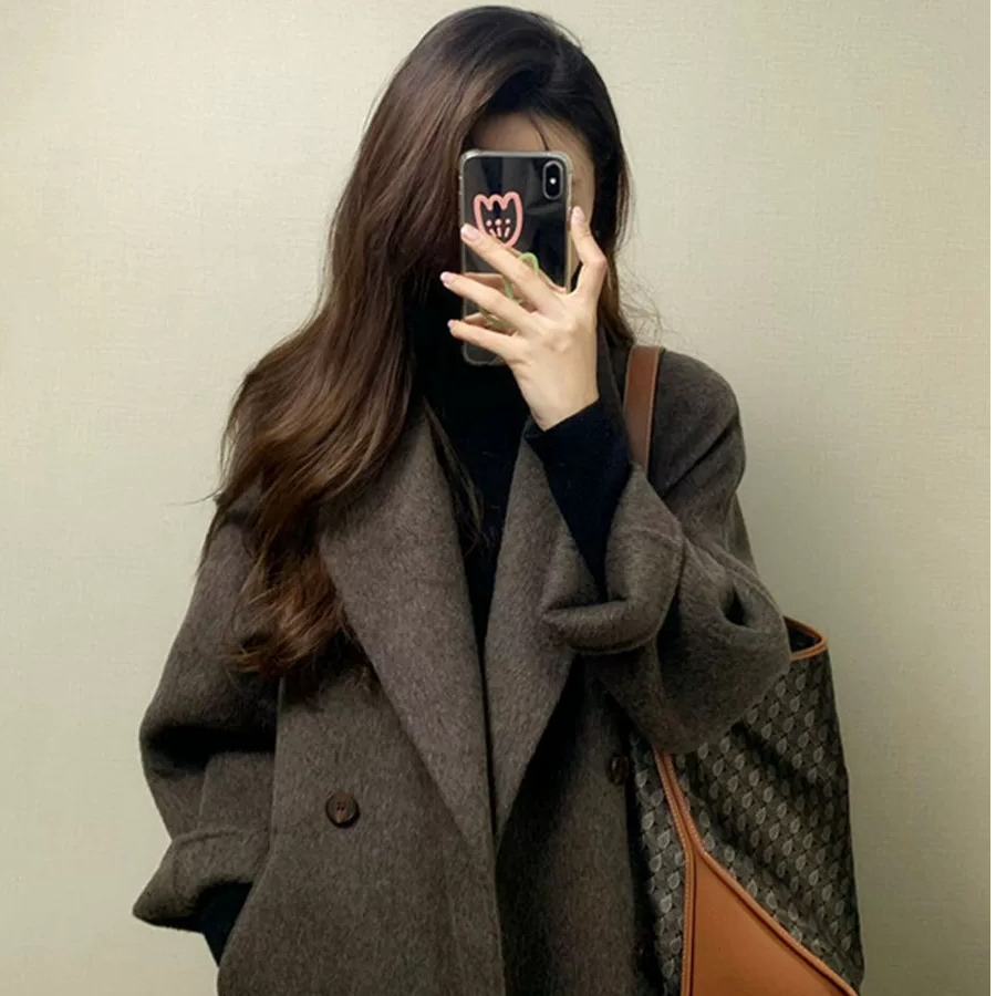 韩国订单诺家新款集合大衣显瘦修身显气质大码女装