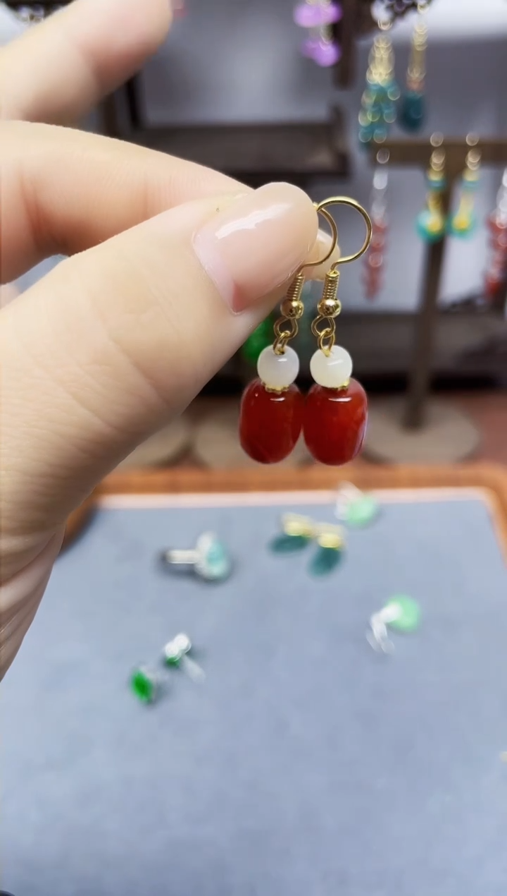 未镶嵌南红玛瑙耳饰161000