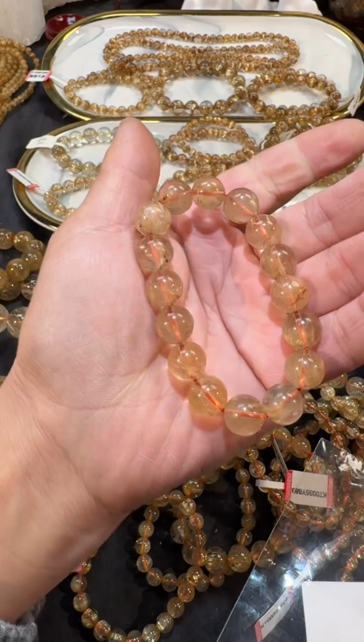 未镶嵌手串发晶SJ-529金发晶