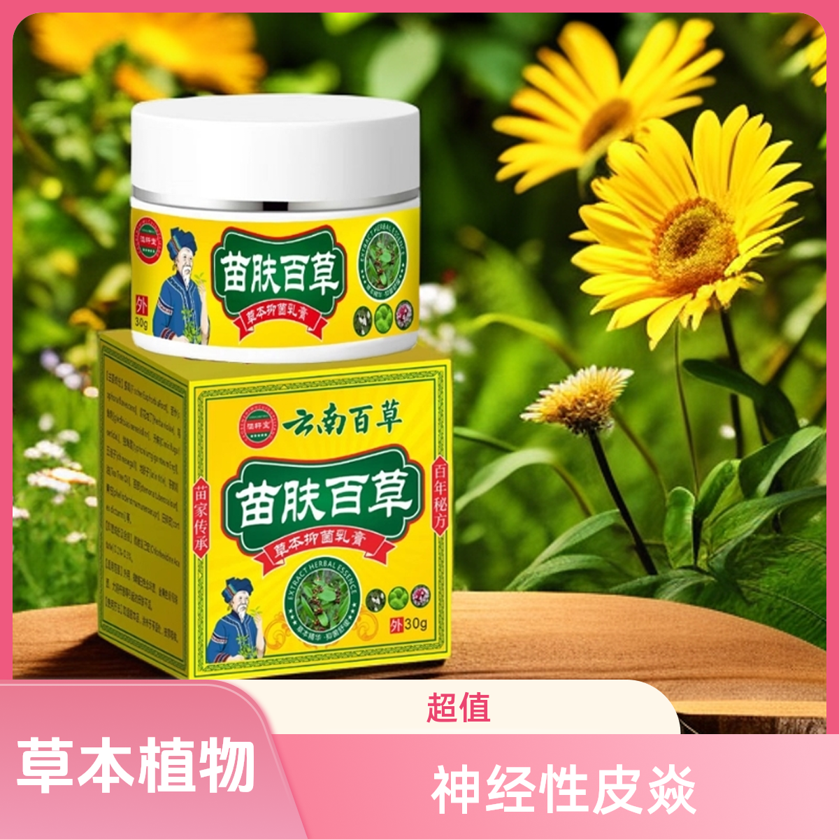 苗肤百草神经性皮焱草本植物