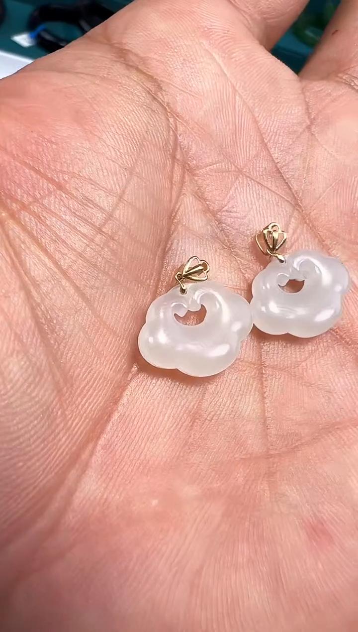 【闪购商品】和田玉吊坠18K金镶嵌吊坠多样性发货拍一发一