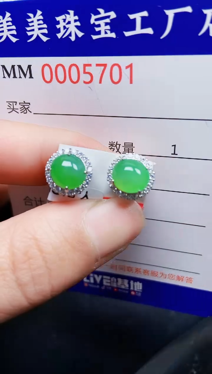 翡翠银S925镶嵌颈饰5701